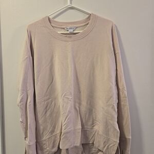 Athleta Light Pink Crew Neck Long Sleeve Sweater Size M.